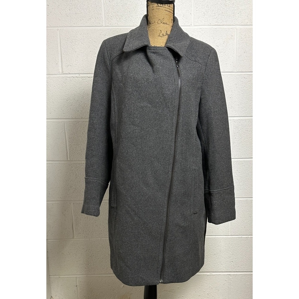 Worthington Coat Womens XL Charcoal‎ Wool Blend Gray Zip Front Lined Jacket